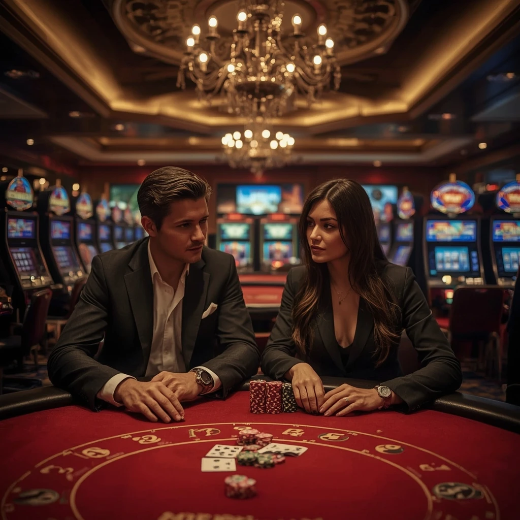 Deux joueurs de poker dans un Casino Playfina